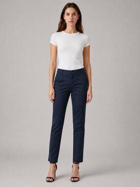 Banana Republic City Chino Pants Women’s 4P Navy Blue Stretch Petite Ankle
